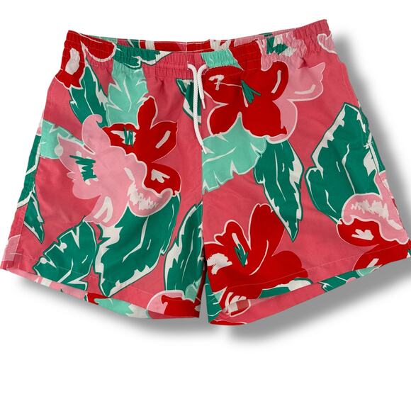 Chubbies Floral Tropical Swim Trunks Mens Size Large Pink Green 5" Inseam - Picture 1 of 6